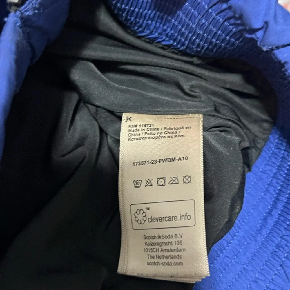 SCOTCH & SODA Kid Water Repellent Hooded Jacket Cobalt Blue Boys Size 12